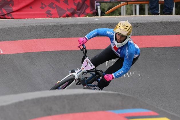 04 09 2025, Monthey, Monthey, 2025 UCI Mountain Bike World Championships, Sabina KoÅ¡arkova CZE during her seeding run at the Pump Track competition Monthey Monthey Valais Switzerland Copyright: xJustPictures.ch FrancescoxMinghettix jp-en-FrMi-MNG_8981