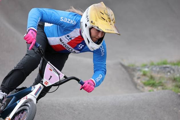 04 09 2025, Monthey, Monthey, 2025 UCI Mountain Bike World Championships, Sabina KoÅ¡arkova CZE during her seeding run at the Pump Track competition Monthey Monthey Valais Switzerland Copyright: xJustPictures.ch FrancescoxMinghettix jp-en-FrMi-MNG_9014
