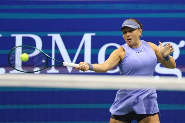 September 5, 2025, New York City, New York, United States: AMANDA ANISIMOVA of USA during the match against N. Osaka of Japan in the semifinals of US Open 2025 at the USTA Billie Jean King National Tennis Center. Queens, New York City. New York City United States - ZUMAc278 20250905_zsp_c278_001 Copyright: xMarcinxCholewinskix