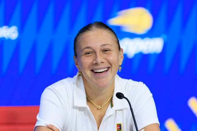 September 5, 2025, Flushing Meadows, New York, USA: Amanda Anisimova attends a press conference, PK, Pressekonferenz after winning her semifinal match against Naomi Osaka on Day 12 of the 2025 US Open at USTA Billie Jean King National Tennis Center on Friday September 5, 2025 in the Flushing neighborhood of the Queens borough of New York City. JAVIER ROJAS PI Flushing Meadows USA - ZUMAp124 20250905_zaa_p124_028 Copyright: xJavierxRojasx