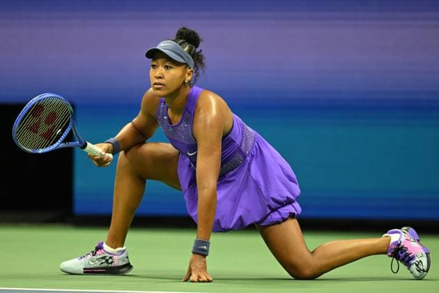 (250905) -- NEW YORK, Sept. 5, 2025 -- Osaka Naomi reacts during the women s singles semifinal match between Amanda Anisimova of the United States and Osaka Naomi of Japan at the 2025 US Open tennis championships in New York, the United States, early Sept. 5, 2025. ) (SP)U.S.-NEW YORK-TENNIS-US OPEN-WOMEN S SINGLES-SEMIFINALS LixRui 