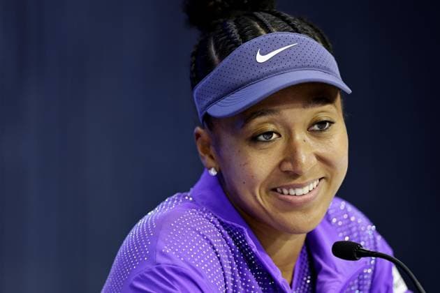 Tennis: U.S. Open Naomi Osaka of Japan speaks at a press conference, PK, Pressekonferenz after losing to Amanda Anisimova of the United States in the women s singles semifinals at the U.S. Open tennis tournament in New York in the early hours of Sept. 5, 2025.  A14AA0004822012P