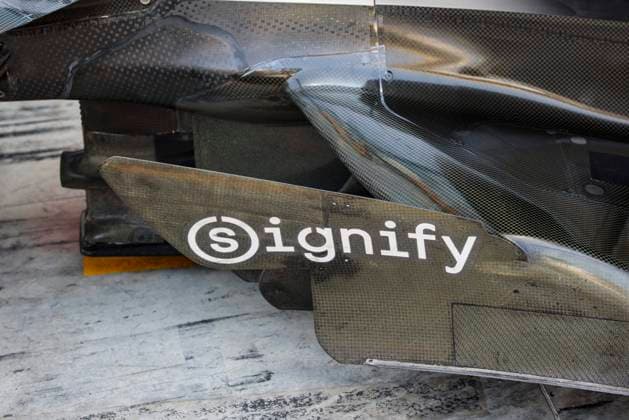 F1 - ITALIAN GRAND PRIX 2025 Mercedes AMG F1 Team W16, mechanical detail floor fences during the 2025 Formula 1 Pirelli Grand Premio d™Italia, 2025 Italian Grand Prix, 16th round of the 2025 FIA Formula One World Championship, WM, Weltmeisterschaft from September 5 to 7, 2025 on the Autodromo Nazionale Monza, in Monza, Italy - MonzaItaly  Copyright: xXavixBonillax