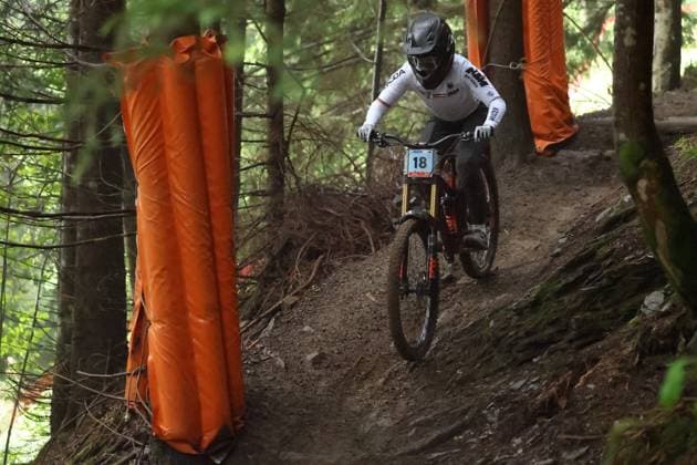 05 09 2025, ChampÃ ry, ChampÃ ry 2025 UCI Mountain Bike World Championships, Marlena Rieger GER during the Junior Women s Downhill qualification ChampÃ ry Grand Paradis Valais Switzerland Copyright: xJustPictures.ch FrancescoxMinghettix jp-en-FrMi-MNG_1968