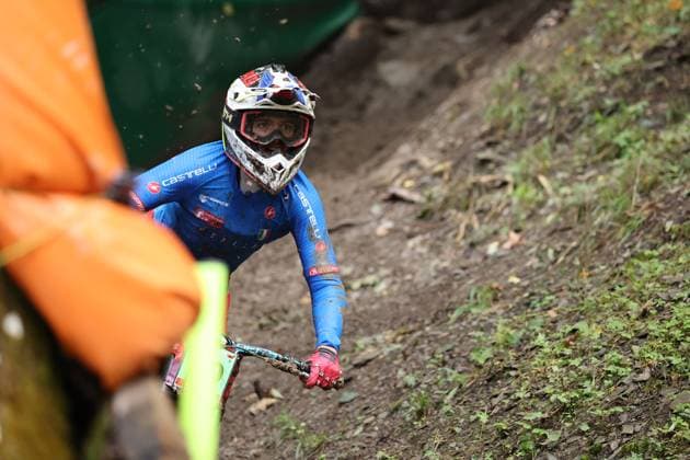 05 09 2025, ChampÃ ry, ChampÃ ry 2025 UCI Mountain Bike World Championships, Filippo Turatti ITA during the Junior Men s Downhill qualification ChampÃ ry Grand Paradis Valais Switzerland Copyright: xJustPictures.ch FrancescoxMinghettix jp-en-FrMi-MNG_2380