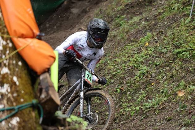 05 09 2025, ChampÃ ry, ChampÃ ry 2025 UCI Mountain Bike World Championships, Florian Bocquel SUI during the Junior Men s Downhill qualification ChampÃ ry Grand Paradis Valais Switzerland Copyright: xJustPictures.ch FrancescoxMinghettix jp-en-FrMi-MNG_2455