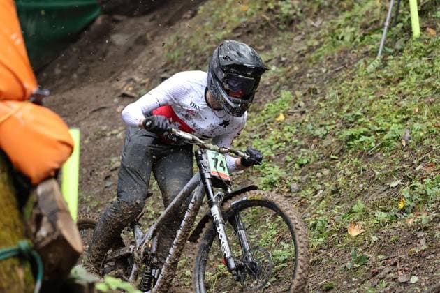 05 09 2025, ChampÃ ry, ChampÃ ry 2025 UCI Mountain Bike World Championships, Florian Bocquel SUI during the Junior Men s Downhill qualification ChampÃ ry Grand Paradis Valais Switzerland Copyright: xJustPictures.ch FrancescoxMinghettix jp-en-FrMi-MNG_2457