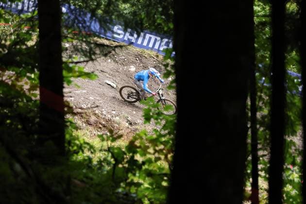 05 09 2025, ChampÃ ry, ChampÃ ry 2025 UCI Mountain Bike World Championships, Marco Morini ITA during the Junior Men s Downhill qualification ChampÃ ry Grand Paradis Valais Switzerland Copyright: xJustPictures.ch FrancescoxMinghettix jp-en-FrMi-MNG_2477