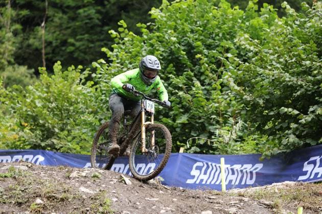 05 09 2025, ChampÃ ry, ChampÃ ry 2025 UCI Mountain Bike World Championships, Max Å½vegla SLO during the Junior Men s Downhill qualification ChampÃ ry Grand Paradis Valais Switzerland Copyright: xJustPictures.ch FrancescoxMinghettix jp-en-FrMi-MNG_2533