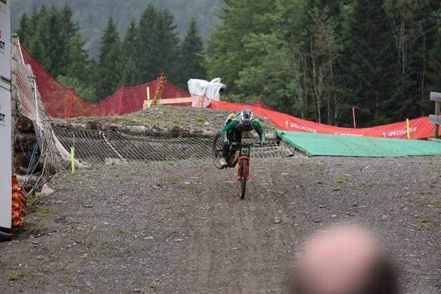 05 09 2025, ChampÃ ry, ChampÃ ry 2025 UCI Mountain Bike World Championships, Pieter Venter RSA during the Junior Men s Downhill qualification ChampÃ ry Grand Paradis Valais Switzerland Copyright: xJustPictures.ch FrancescoxMinghettix jp-en-FrMi-MNG_2893