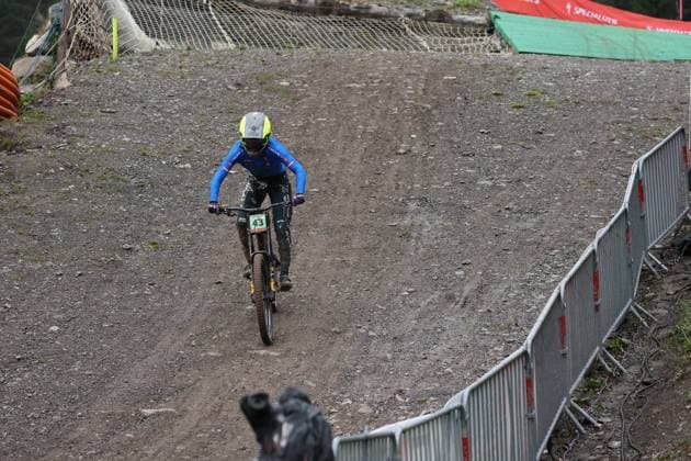 05 09 2025, ChampÃ ry, ChampÃ ry 2025 UCI Mountain Bike World Championships, Gregorio Arnoul ITA during the Junior Men s Downhill qualification ChampÃ ry Grand Paradis Valais Switzerland Copyright: xJustPictures.ch FrancescoxMinghettix jp-en-FrMi-MNG_2910