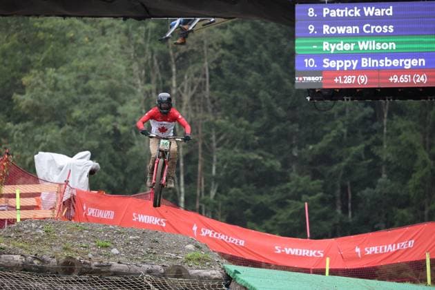 05 09 2025, ChampÃ ry, ChampÃ ry 2025 UCI Mountain Bike World Championships, Ryder Wilson CAN during the Junior Men s Downhill qualification ChampÃ ry Grand Paradis Valais Switzerland Copyright: xJustPictures.ch FrancescoxMinghettix jp-en-FrMi-MNG_2938