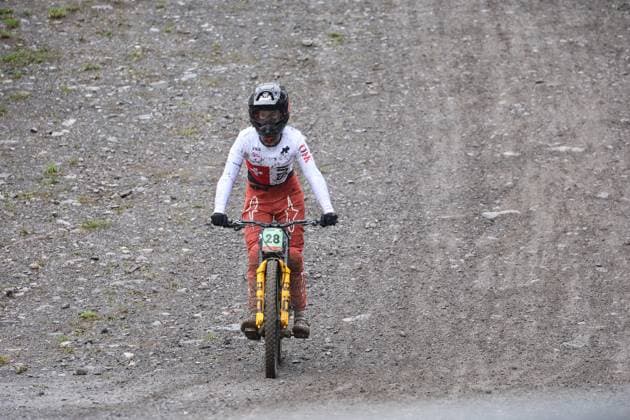05 09 2025, ChampÃ ry, ChampÃ ry 2025 UCI Mountain Bike World Championships, Raoul Schneeberger SUI during the Junior Men s Downhill qualification ChampÃ ry Grand Paradis Valais Switzerland Copyright: xJustPictures.ch FrancescoxMinghettix jp-en-FrMi-MNG_3116
