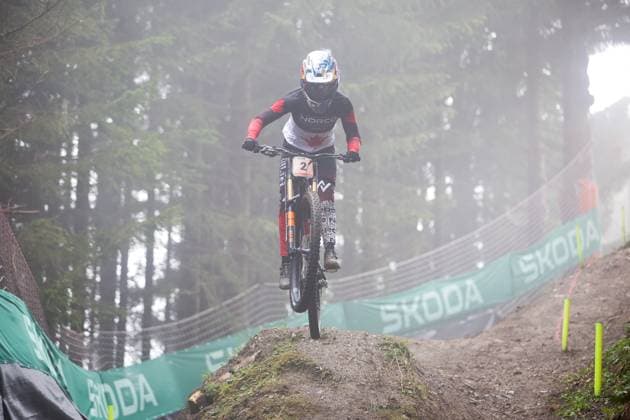 2025 UCI Mountain Bike World Championships Picture by Ed Sykes SWpix.com - 05 09 2025 - Cycling - 2025 UCI Mountain Bike World Championships - Downhill - ChampÃ ry, Valais, Switzerland - Downhill Training Women Elite - Gracey Hemstreet (Canada) Copyright: x xSWpix.comx(t axPhotographyxHubxLtd)xEdxSykes SWpix.comx SWP-3030-1709