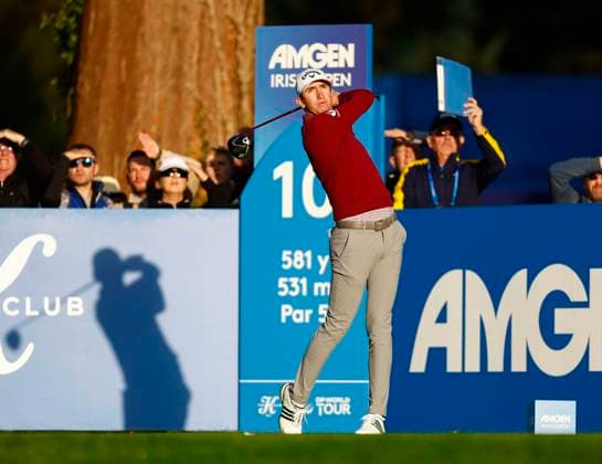 5th September 2025; The K Club, Straffan, County Kildare, Ireland: Amgen Irish Open Golf Second Round; Tom Mckibbin of Northern Ireland tees off on the 10th hole  PeterxFitzpatrick