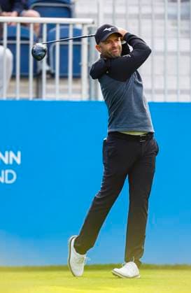 5th September 2025; The K Club, Straffan, County Kildare, Ireland: Amgen Irish Open Golf Second Round; Marcel Schneider of Germany tees off on the 1st hole  PeterxFitzpatrick