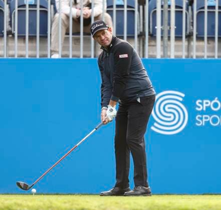 5th September 2025; The K Club, Straffan, County Kildare, Ireland: Amgen Irish Open Golf Second Round; Ricardo Gouveia of Portugal gets ready to tee off on the 1st hole  PeterxFitzpatrick