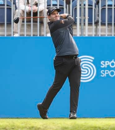 5th September 2025; The K Club, Straffan, County Kildare, Ireland: Amgen Irish Open Golf Second Round; Ricardo Gouveia of Portugal tees off on the 1st hole  PeterxFitzpatrick