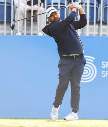 5th September 2025; The K Club, Straffan, County Kildare, Ireland: Amgen Irish Open Golf Second Round; Romain Langasque of France tees off on the 1st hole  PeterxFitzpatrick
