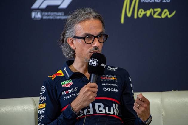 Formula 1 GP Italy Monza, Friday, 05 09 2025 Laurent Mekies, Team Principal Oracle Red Bull Racing at the press conference Formula 1 GP Italy Monza, Friday, 05 09 2025 Copyright: xBEAUTIFULxSPORTS Erlhofx
