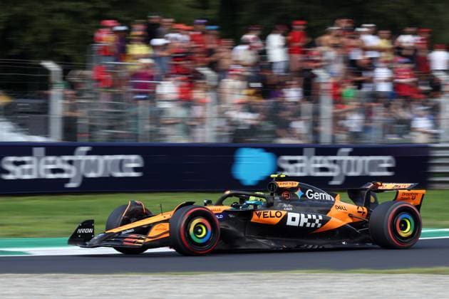 F1 Grand Prix of Italy Lando Norris of McLaren Formula 1 Team on track during free practice 1 ahead of the F1 Grand Prix of Italy at Autodromo Nazionale on September 5, 2025 in Monza, Italy. Monza Autodromo Nazionale Italy Copyright: xMarcoxCanonierox