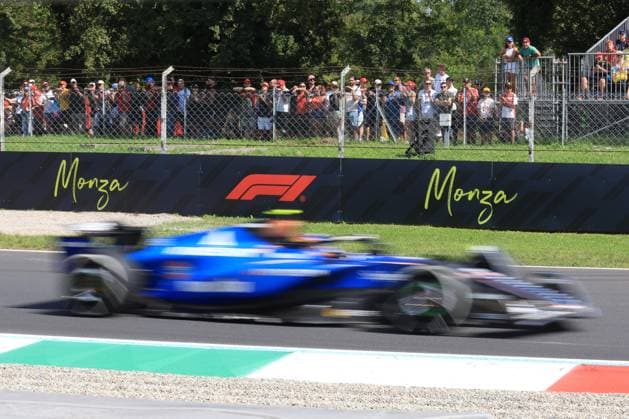 5th September 2025; Autodromo Nazionale Monza, Monza, Italy; Formula 1 Italian Grand Prix 2025 Free Practice Day; Alexander Albon (THA) Atlassian Williams Racing slow motion camera blur  PierrexTeyssot