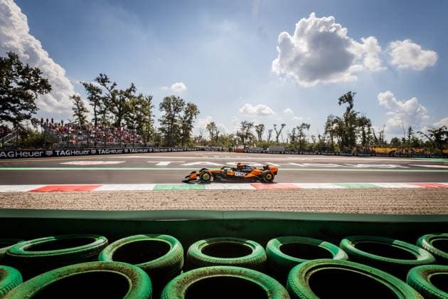 F1 ITALIAN GRAND PRIX FRIDAY Lando Norris of Great Britain and McLaren during friday s practice of the F1 Grand Prix of Italy - Formula 1 Pirelli Gran Premio D Italia 2025 at Autodromo Nazionale Monza Circuit on September 05, 2025, in Monza, Italy. Copyright: xx 080A4286