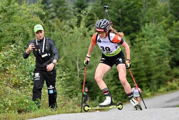 05.09.2025, Arber Hohenzollern Skistadion, Deutschland (GER): Janina Hettich-Walz (GER), Biathlon, Deutsche Meisterschaft, Einzel *** 05 09 2025, Arber Hohenzollern Skistadion, Germany (GER): Individual, Biathlon, German Championship,