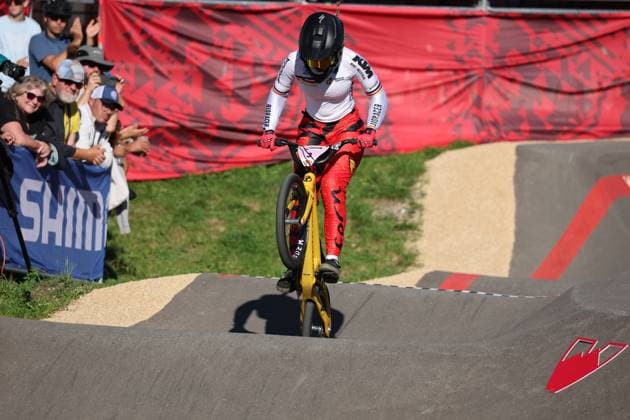 05 09 2025, Monthey, Monthey, 2025 UCI Mountain Bike World Championships, Alina Beck GER during her Pump Track s 1 16 Final Monthey Monthey Valais Switzerland Copyright: xJustPictures.ch FrancescoxMinghettix jp-en-FrMi-MNG_3938