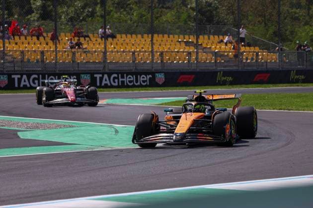 F1 Grand Prix of Italy Lando Norris of McLaren Formula 1 Team on track during practice ahead of the F1 Grand Prix of Italy at Autodromo Nazionale on September 5, 2025 in Monza, Italy. Monza Autodromo Nazionale Italy Copyright: xMarcoxCanonierox