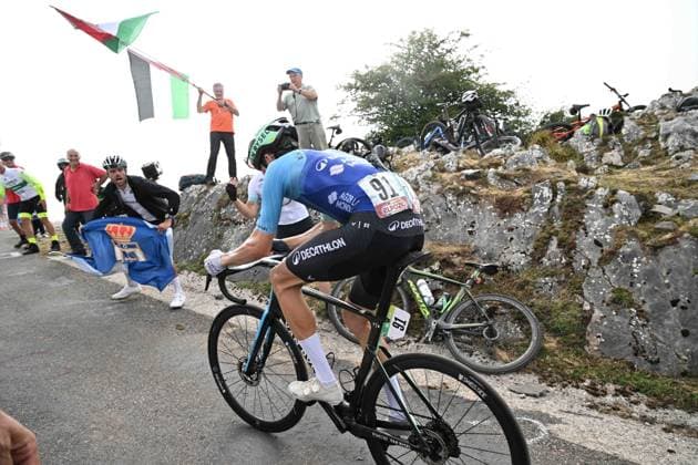 05-09-2025 Vuelta A Espana; Tappa 13 Cabezon De La Sal - Alto De L angliru; 2025, Decathlon - Ag2r La Mondiale; Gall, Felix; Alto De L angliru; 