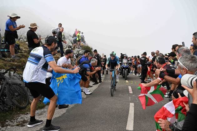 05-09-2025 Vuelta A Espana; Tappa 13 Cabezon De La Sal - Alto De L angliru; 2025, Decathlon - Ag2r La Mondiale; Gall, Felix; Alto De L angliru; 