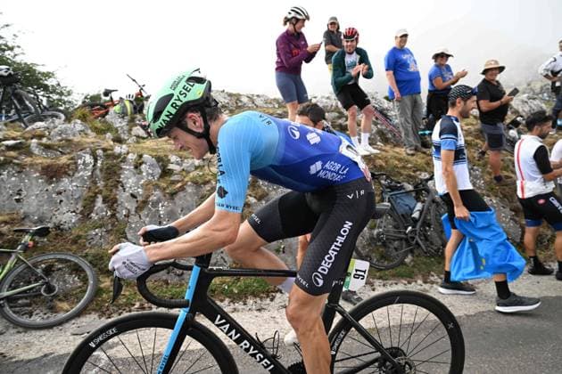 05-09-2025 Vuelta A Espana; Tappa 13 Cabezon De La Sal - Alto De L angliru; 2025, Decathlon - Ag2r La Mondiale; Gall, Felix; Alto De L angliru; 