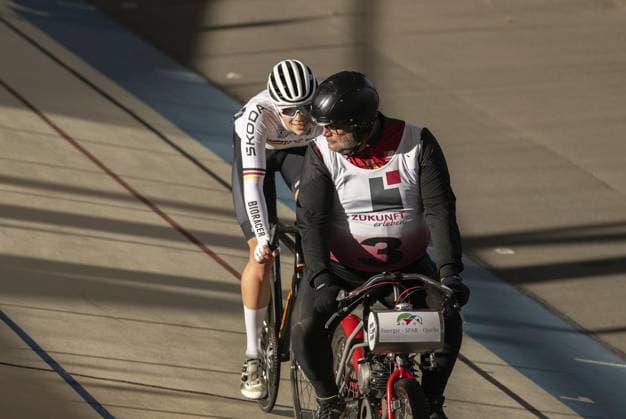 TRAIN CYCLING I STANDING AND DERNY European Championships 2025 FOR EDITORIAL PURPOSES ONLY p 05 09 2025 Erfurt Standing amp Derny European Championships on the Andreasried velodrome in the photo Derny men Felix Groß with pacemaker Florian Podlesch GER Germany Thuringia Erfurt Copyright SaschaxFromm Copyright: SaschaxFromm doc829gmnl29rc1gdejz8b4 ,EDITORIAL USE ONLY Copyright: SaschaxFromm