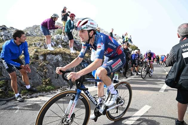 05-09-2025 Vuelta A Espana; Tappa 13 Cabezon De La Sal - Alto De L angliru; 2025, Soudal - Quick Step; Garofoli, Gianmarco; Alto De L angliru; 