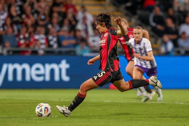 2025 09 05 xJFx Soccer Google Pixel Women Bundesliga Season 2025 2026 Eintracht Frankfurt SGS Essen v l , Remina Chiba Eintracht Frankfurt penalty and goal to 5 0 Remina Chiba Eintracht Frankfurt DFL DFB REGULATIONS PROHIBIT ANY USE OF PHOTOGRAPHS as IMAGE SEQUENCES and or QUASI VIDEO Copyright: JoaquimxFerreira