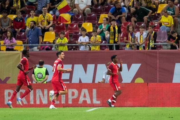 September 05.2025, Test match, National Arena, Bucharest, Romania vs Canada 20 Jonathan David celebrates his team s first goal