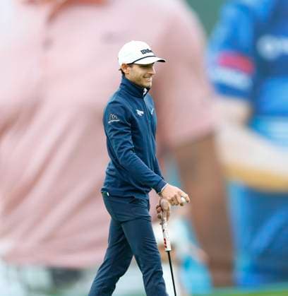 5th September 2025; The K Club, Straffan, County Kildare, Ireland: Amgen Irish Open Golf Second Round; Joakim Lagergren of Sweden after finishing his round on the 9th green  PeterxFitzpatrick