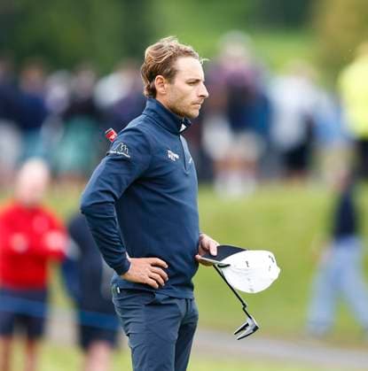 5th September 2025; The K Club, Straffan, County Kildare, Ireland: Amgen Irish Open Golf Second Round; Joakim Lagergren of Sweden after finishing his round on the 9th green  PeterxFitzpatrick