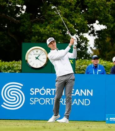 5th September 2025; The K Club, Straffan, County Kildare, Ireland: Amgen Irish Open Golf Second Round; Kristoffer Reitan of Norways tees off on the 12th hole  PeterxFitzpatrick
