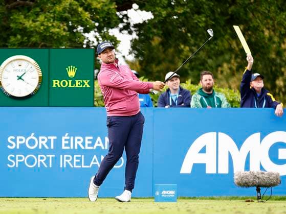 5th September 2025; The K Club, Straffan, County Kildare, Ireland: Amgen Irish Open Golf Second Round; Thriston Lawrence of South Africa tees off on the 12th hole  PeterxFitzpatrick