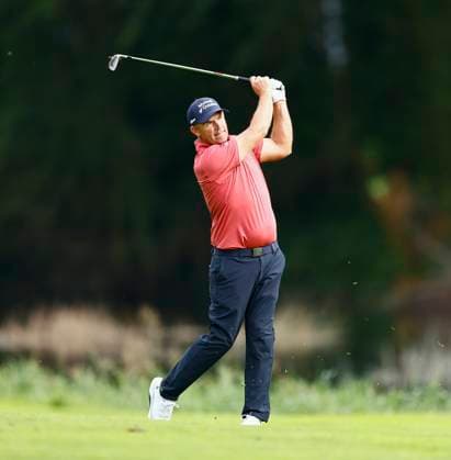 5th September 2025; The K Club, Straffan, County Kildare, Ireland: Amgen Irish Open Golf Second Round; Padraig Harrington of Ireland plays his second shot from the 17th fairway  PeterxFitzpatrick