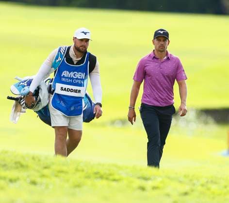 5th September 2025; The K Club, Straffan, County Kildare, Ireland: Amgen Irish Open Golf Second Round; Adrien Saddier of France walking to the 18th green  PeterxFitzpatrick