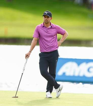5th September 2025; The K Club, Straffan, County Kildare, Ireland: Amgen Irish Open Golf Second Round; Adrien Saddier of France waits to putt on the 18th green  PeterxFitzpatrick