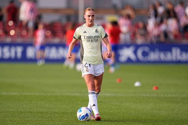 September 5, 2025, Madrid, Madrid, Spain: Sara Rosted Holmgaard of Real Madrid warms up during the Spanish Women League, Liga F, football match played between Atletico de Madrid and Real Madrid at Centro Deportivo Alcala de Henares on September 5, 2025 in Madrid, Spain. Madrid Spain - ZUMAa181 20250905_zaa_a181_006 Copyright: xDennisxAgyemanx