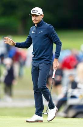 5th September 2025; The K Club, Straffan, County Kildare, Ireland: Amgen Irish Open Golf Second Round; Joakim Lagergren of Sweden after finishing his round on the 9th green  PeterxFitzpatrick