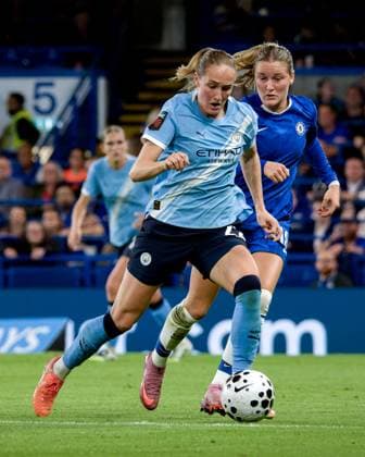 London, England, September 05 2025: Sydney Lohmann (22 Manchester City) in action during the Womens Super League game between Chelsea and Manchester City at Stamford Bridge in London, England. (Photo by Pedro Porru Sports Press Photo SPP) Copyright: xPedroxPorrux xSPPx Sportspressphoto_SPR20510
