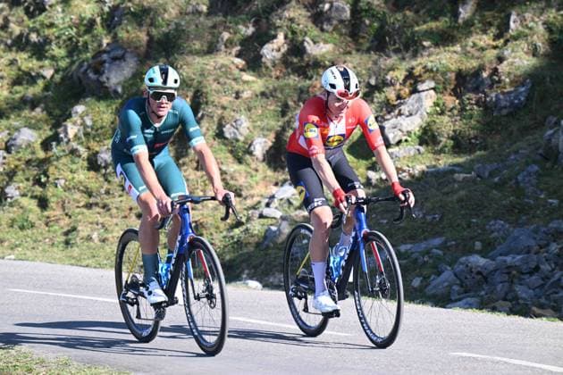 05-09-2025 Vuelta A Espana; Tappa 13 Cabezon De La Sal - Alto De L angliru; 2025, Lidl - Trek; Kragh Andersen, Soren; Pedersen, Mads; Alto De L angliru; 