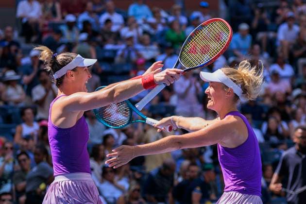 September 5, 2025, Flushing Meadows, New York, USA: (L)Gabriela Dabrowski and Erin Routliffe celebrate after winning the WomenÃ¢â‚¬â ¢s Doubles Final match against Katerina Siniakova and Taylor Townsend on Day 13 of the 2025 US Open at USTA Billie Jean King National Tennis Center on Friday September 5, 2025 in the Flushing neighborhood of the Queens borough of New York City. JAVIER ROJAS PI Flushing Meadows USA - ZUMAp124 20250905_zaa_p124_041 Copyright: xJavierxRojasx