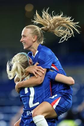 Chelsea gegen Man City Women 5. September 2025, London Barclay™s Women™s Super League Fußball Chelsea gegen Manchester City Women Aggie Beever Jones von Chelsea feiert den Führungstreffer Foto Charlotte Wilson Abseits London UK  Copyright: xCharlottexWilsonx xOffsidexOffside